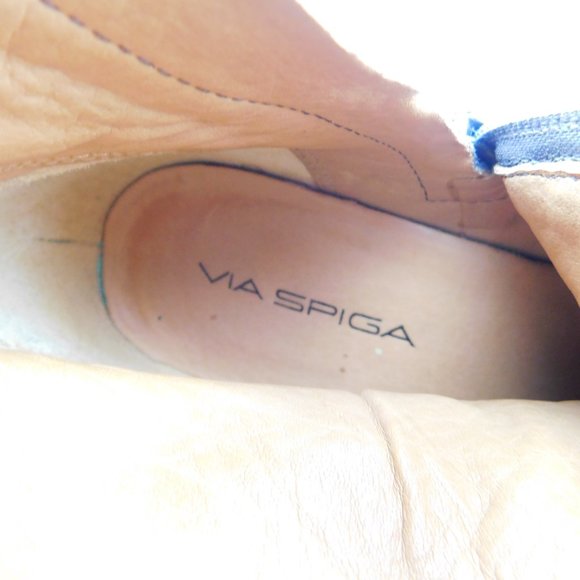 VIA SPIGA Brown Leather Riding Style Block Heel Tall Boots 8.5 - Picture 10 of 10